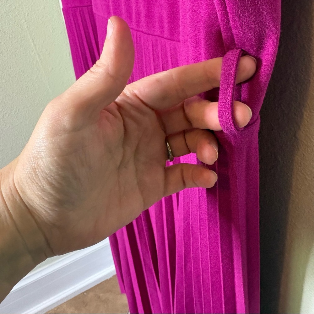 Magenta Pleated Midi Dress Size 3X - Picture 6 of 9
